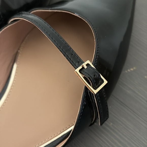 Linea Paolo Demi D'Orsay Flat Pointed Toe Black Patent Leather Size 9.5 - Picture 8 of 11
